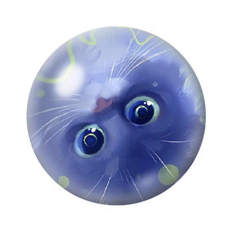Cabochon en Verre Illustré Chat 12 à 25mm