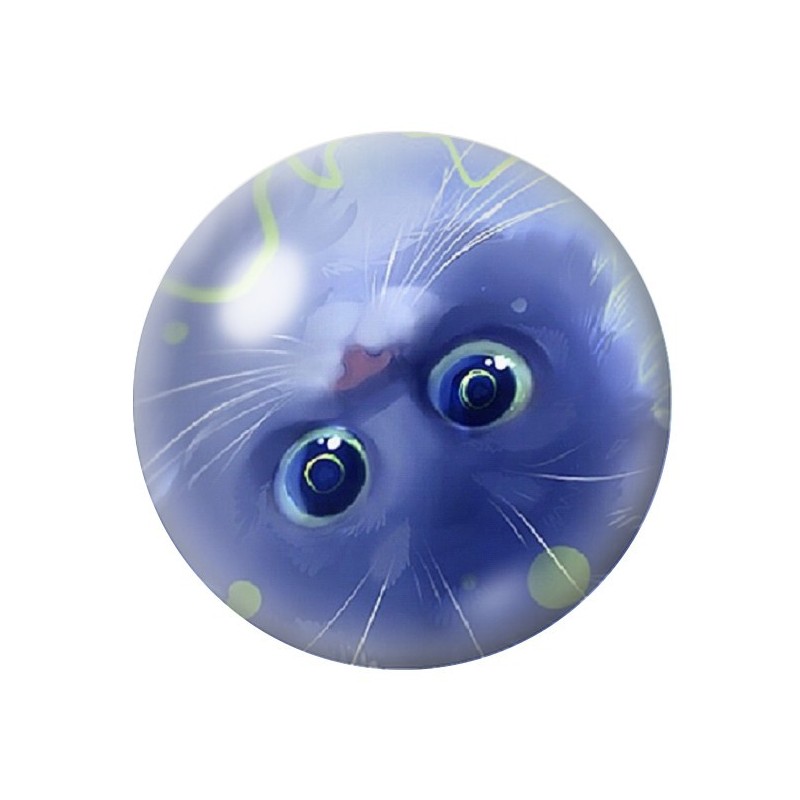 Cabochon en Verre Illustré Chat 12 à 25mm