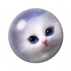 Cabochon en Verre Illustré Chat 12 à 25mm pour la Création de Bijoux Fantaisie - DIY