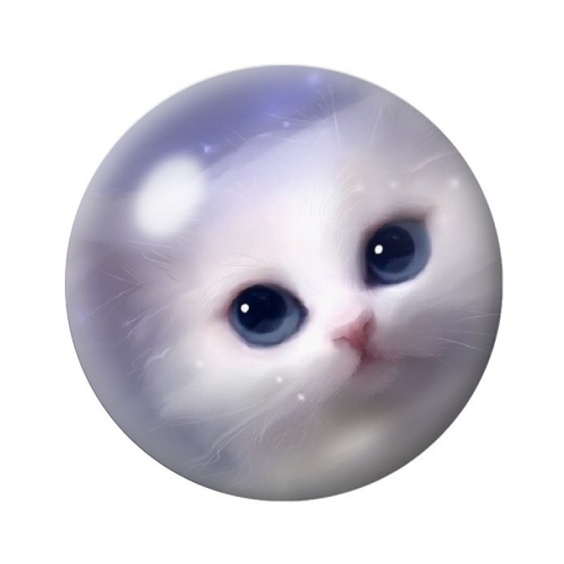 Cabochon en Verre Illustré Chat 12 à 25mm