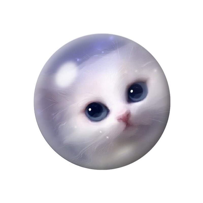 Cabochon en Verre Illustré Chat 12 à 25mm
