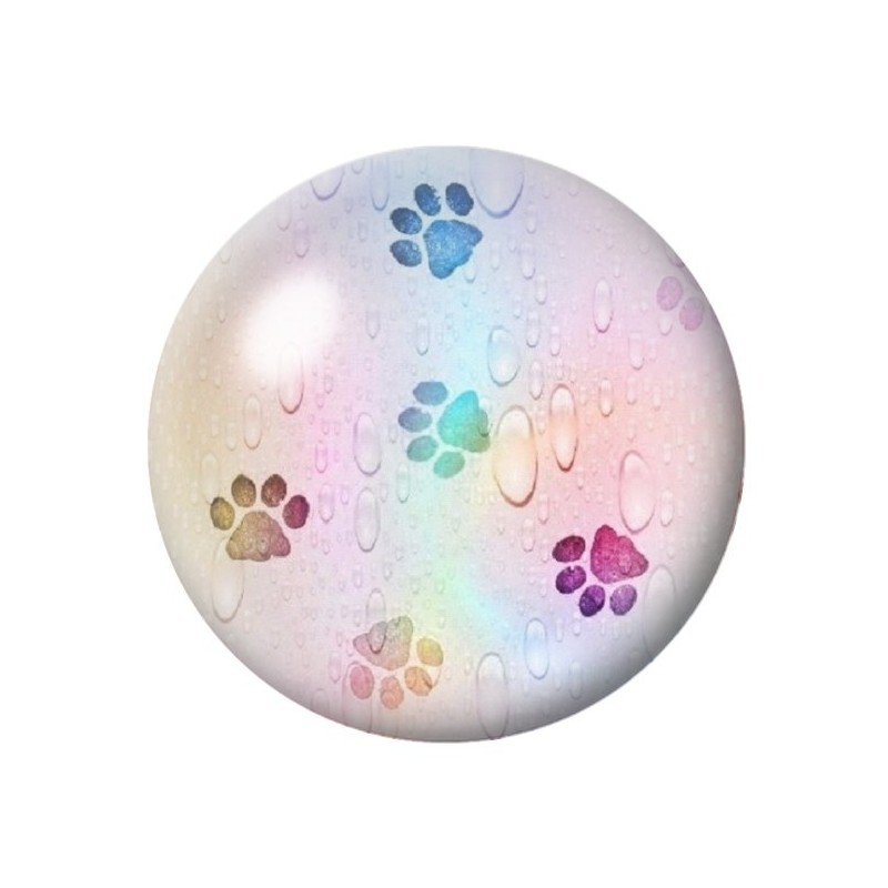 Cabochon en Verre Illustré Pattes  Chat 12 à 25mm