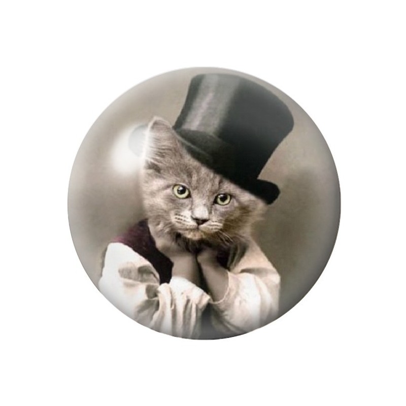 Cabochon en Verre Illustré Chat 12 à 25mm
