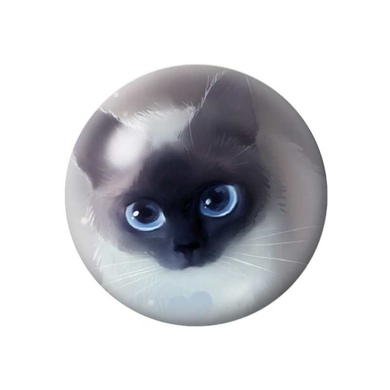 Cabochon en Verre Illustré Chat 12 à 25mm