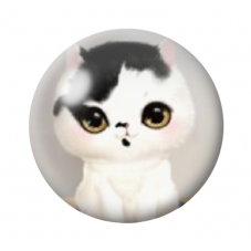 Cabochon en Verre Illustré Chat Mignon 12 à 25mm pour la Création de Bijoux Fantaisie - DIY