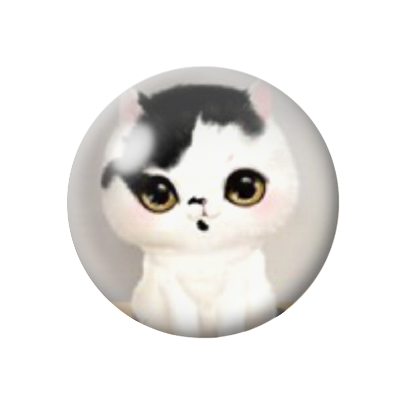 Cabochon en Verre Illustré Chat Mignon 12 à 25mm
