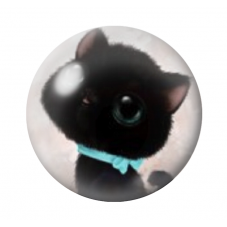 Cabochon en Verre Illustré Chat Mignon 12 à 25mm pour la Création de Bijoux Fantaisie - DIY