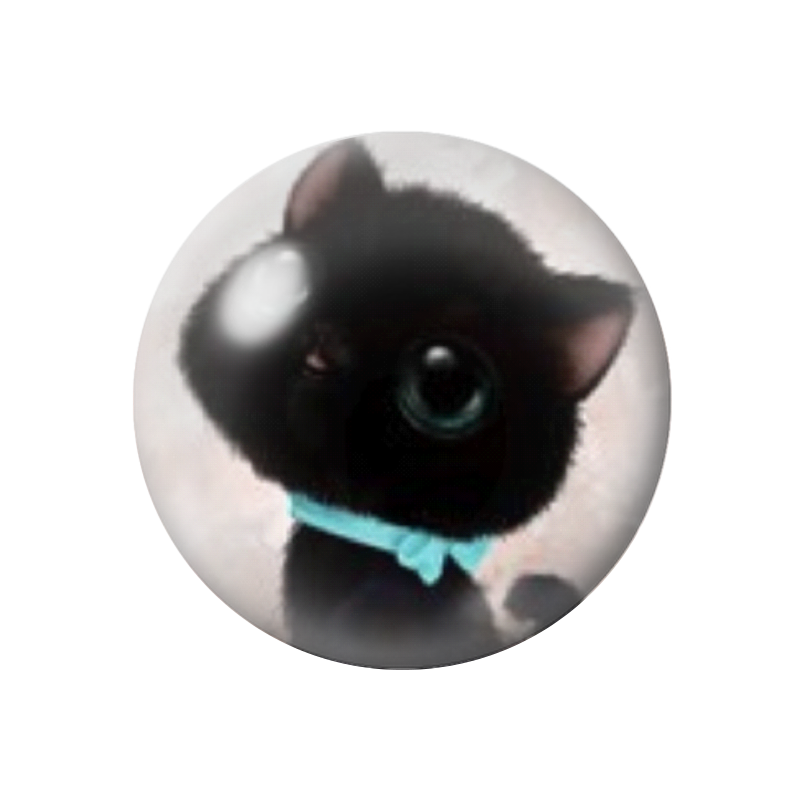 Cabochon en Verre Illustré Chat Mignon 12 à 25mm