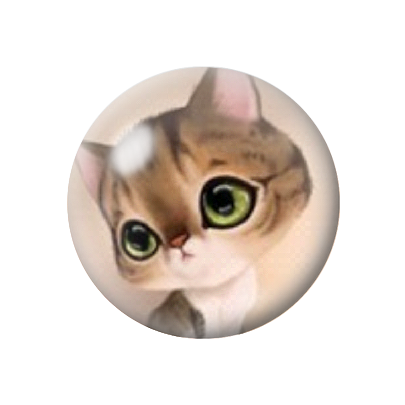 Cabochon en Verre Illustré Chat Mignon 12 à 25mm