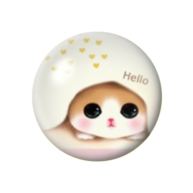 Cabochon en Verre Illustré Chat Mignon 12 à 25mm