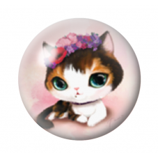 Cabochon en Verre Illustré Chat Mignon 12 à 25mm pour la Création de Bijoux Fantaisie - DIY