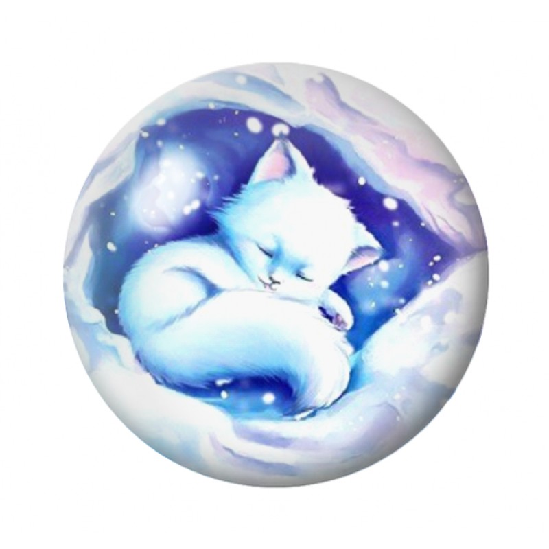 Cabochon en Verre Illustré Chat 12 à 25mm