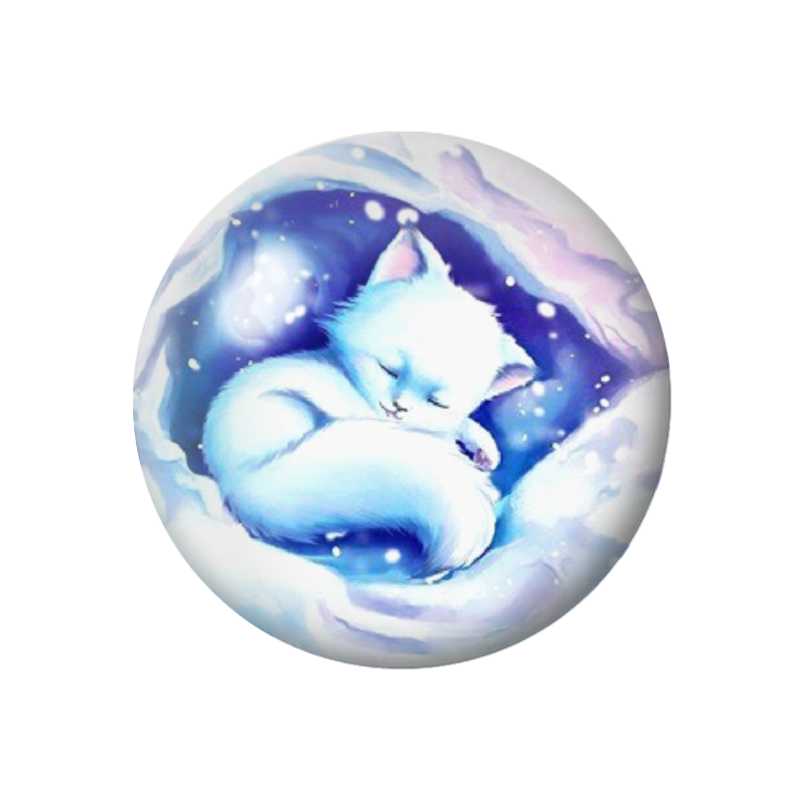 Cabochon en Verre Illustré Chat 12 à 25mm