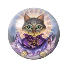 Cabochon en Verre Illustré Chat 12 à 25mm pour la Création de Bijoux Fantaisie - DIY