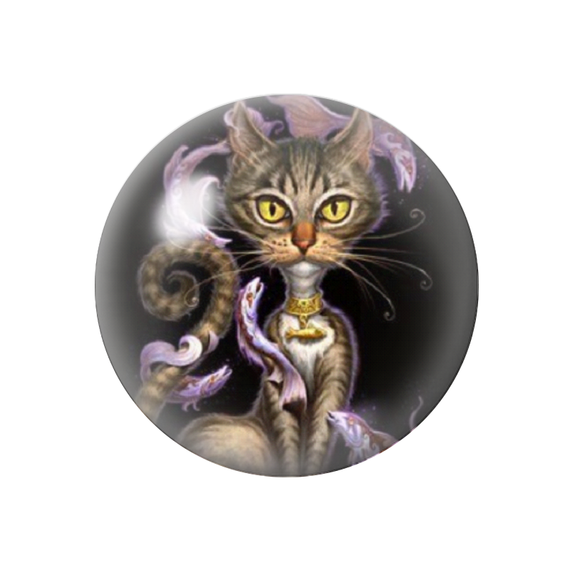 Cabochon en Verre Illustré Chat 12 à 25mm