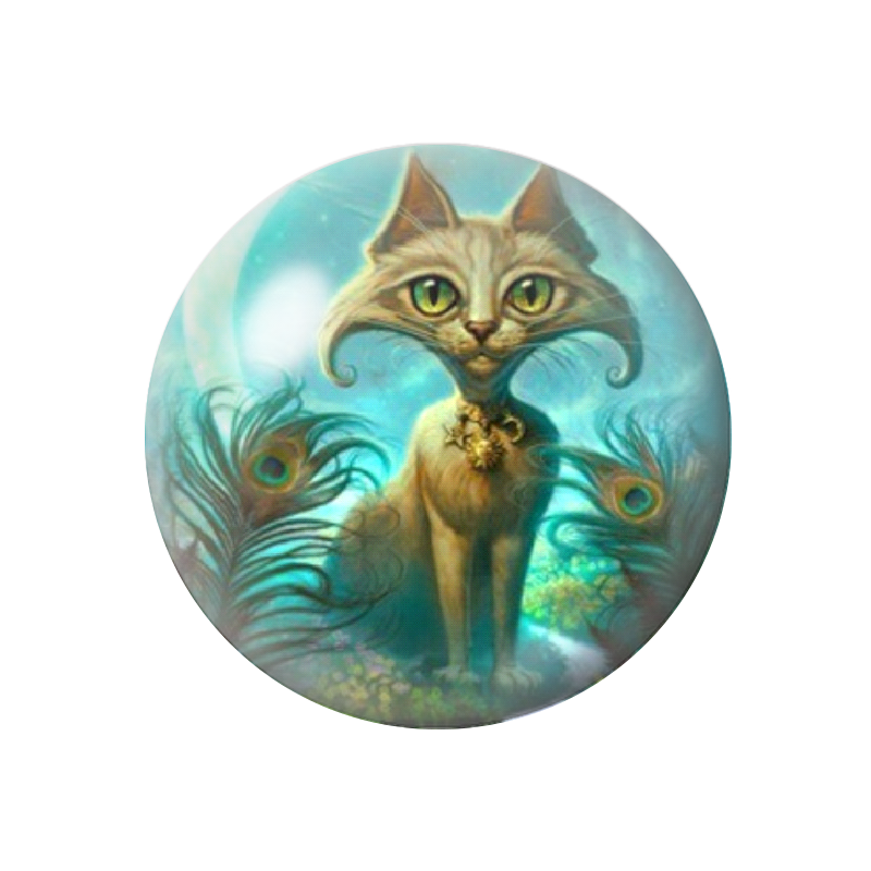Cabochon en Verre Illustré Chat 12 à 25mm