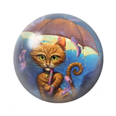 Cabochon en Verre Illustré Chat 12 à 25mm pour la Création de Bijoux Fantaisie - DIY