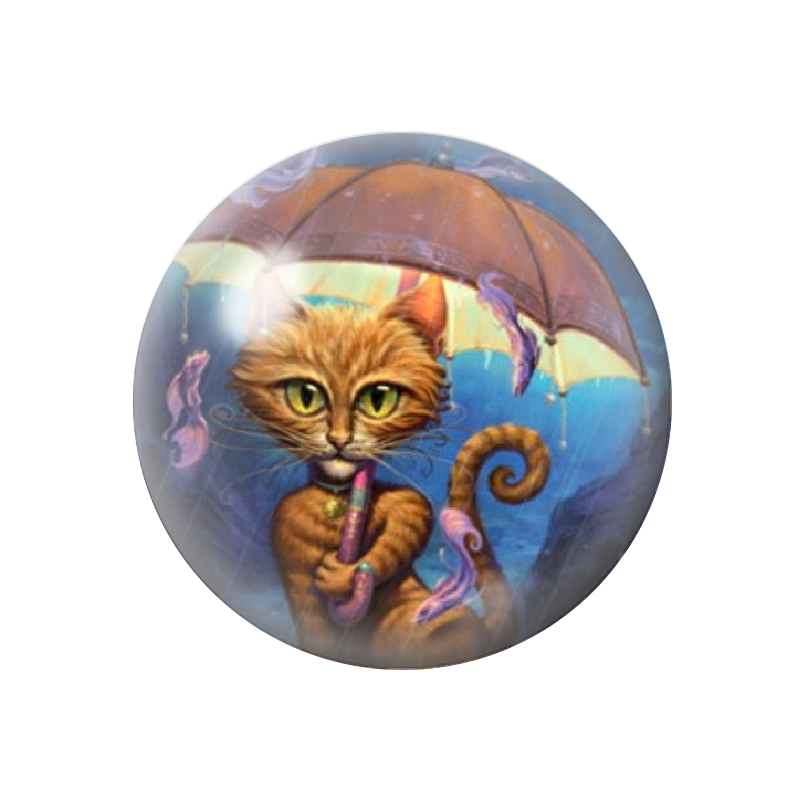 Cabochon en Verre Illustré Chat 12 à 25mm