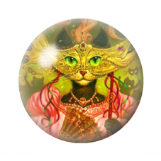 Cabochon en Verre Illustré Chat 12 à 25mm pour la Création de Bijoux Fantaisie - DIY