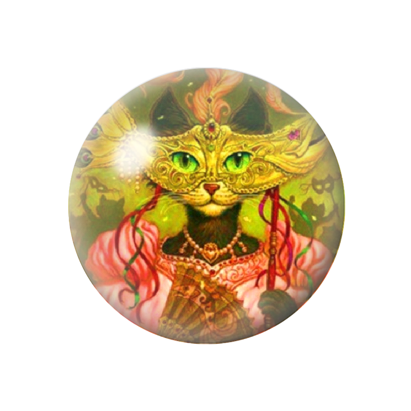Cabochon en Verre Illustré Chat 12 à 25mm