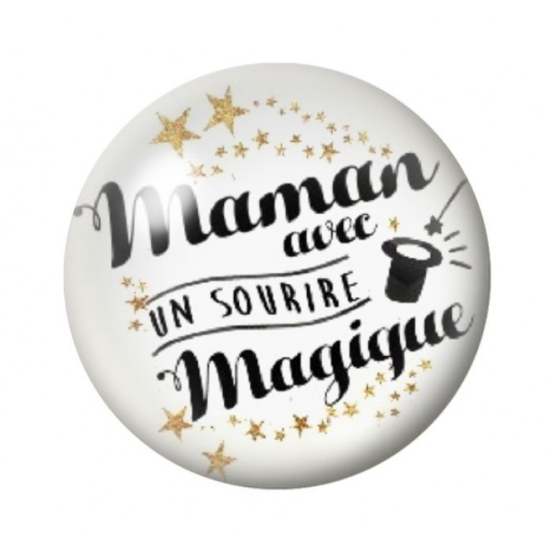 Cabochon en Verre Illustré Maman Magique 12 à 25mm
