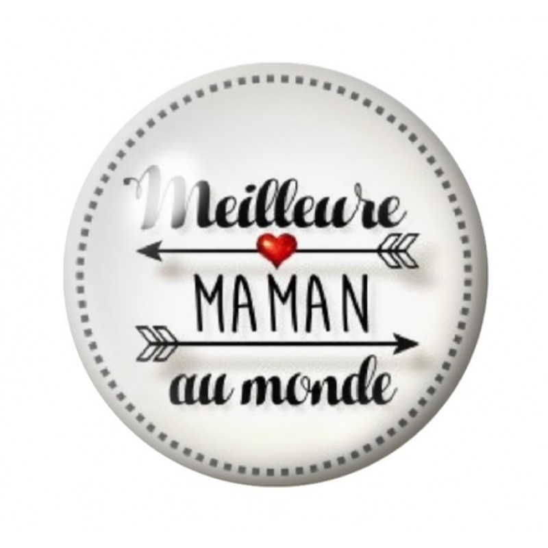 Cabochon en Verre Illustré Meilleure Maman 12 à 25mm