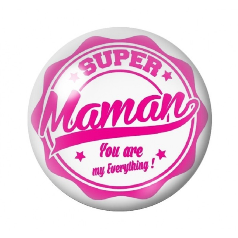 Cabochon en Verre Illustré Super Maman 12 à 25mm
