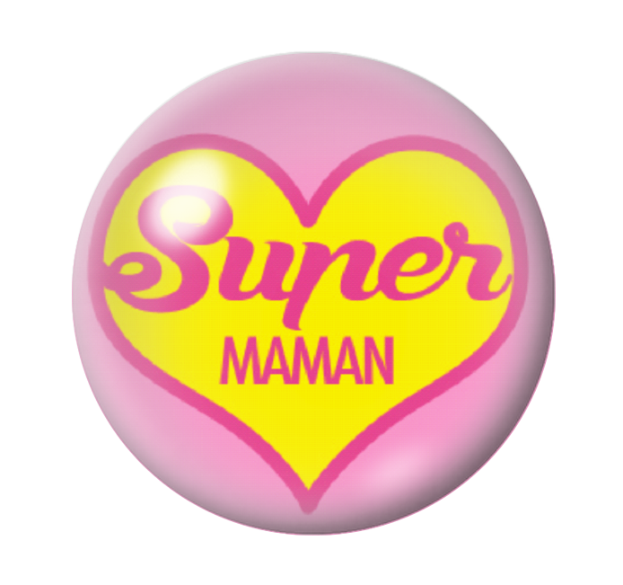 Cabochon en Verre Illustré Super Maman 12 à 25mm