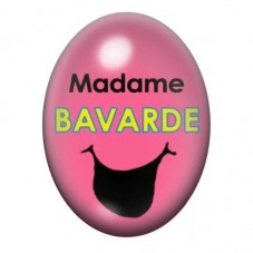 Cabochon en Verre Illustré Madame Bavarde 13x18 ou 18x25mm pour la création de bijoux fantaisie - DIY