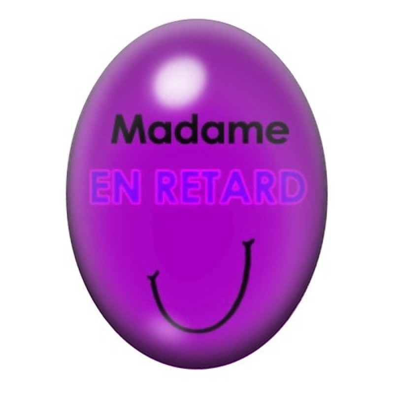 Cabochon en Verre Illustré Madame en Retard 13x18 ou 18x25mm