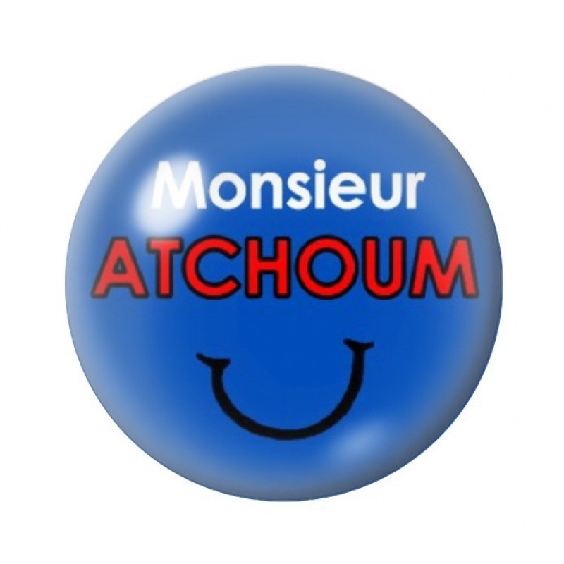 Cabochon en Verre Illustré Monsieur Atchoum 12 à 25mm