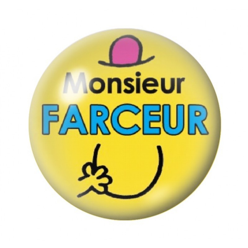 Cabochon en Verre Illustré Monsieur Farceur 12 à 25mm
