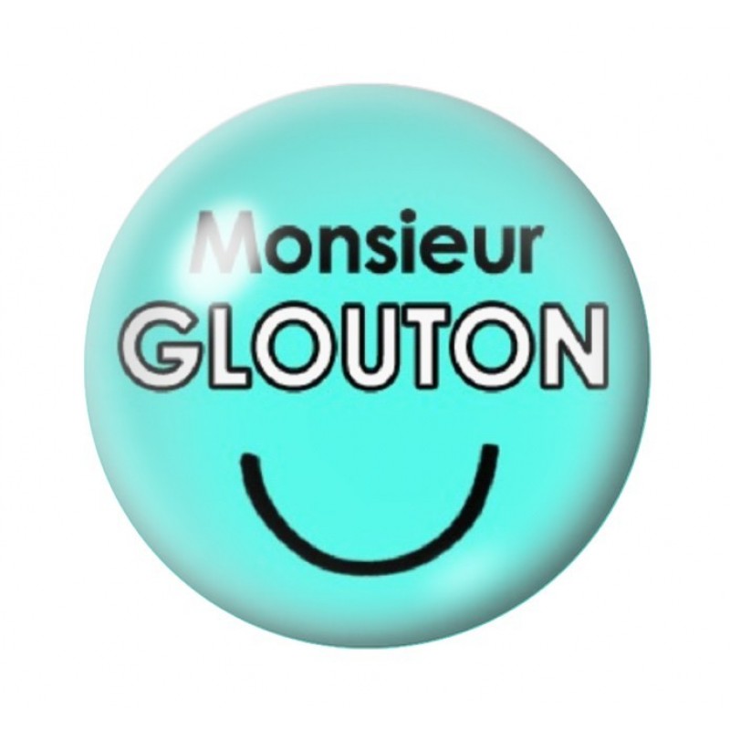 Cabochon en Verre Illustré Monsieur Glouton 12 à 25mm