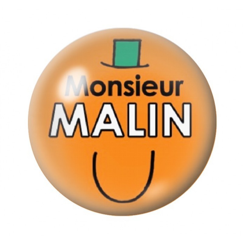 Cabochon en Verre Illustré Monsieur Malin 12 à 25mm