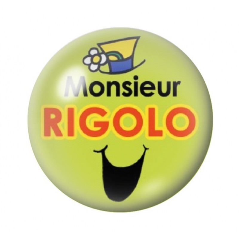 Cabochon en Verre Illustré Monsieur Rigolo 12 à 25mm