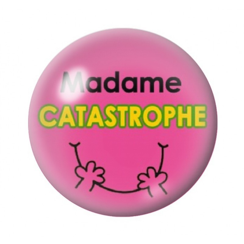 Cabochon en Verre Illustré Madame Catastrophe 12 à 25mm