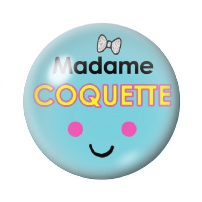 Cabochon en Verre Illustré Madame Coquette 12 à 25mm