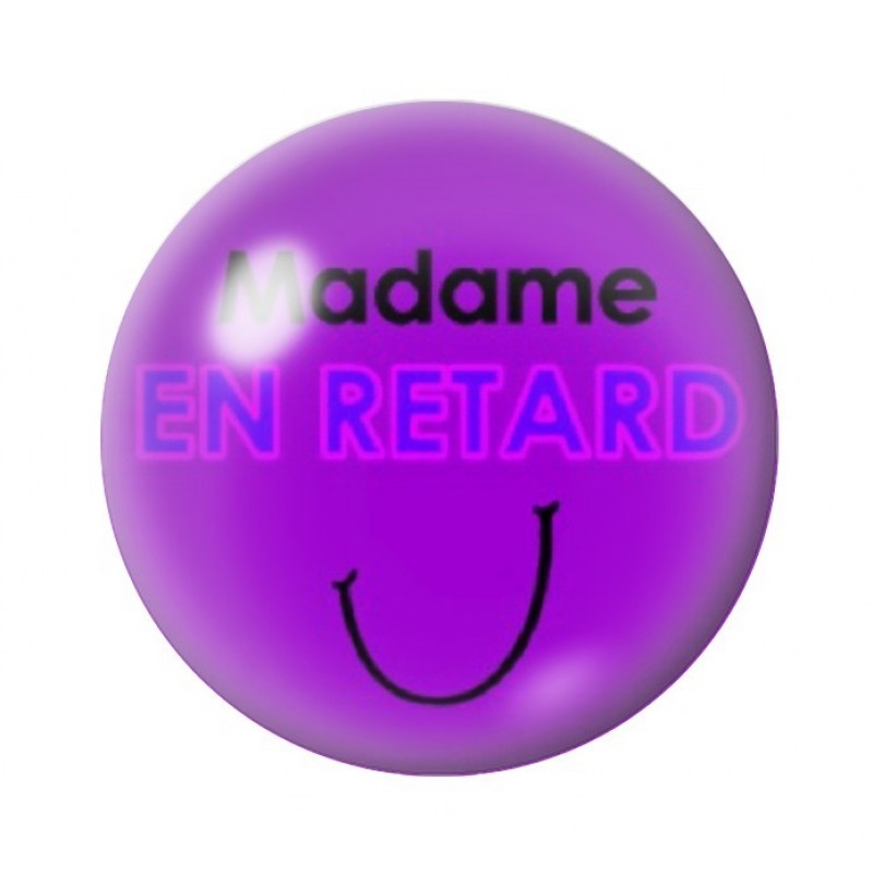 Cabochon en Verre Illustré Madame en Retard 12 à 25mm
