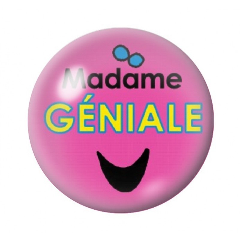 Cabochon en Verre Illustré Madame Géniale 12 à 25mm