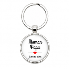 Porte-clé "Maman Papa je vous Aime" Cadeau Famille pour la Création de Bijoux Fantaisie - DIY