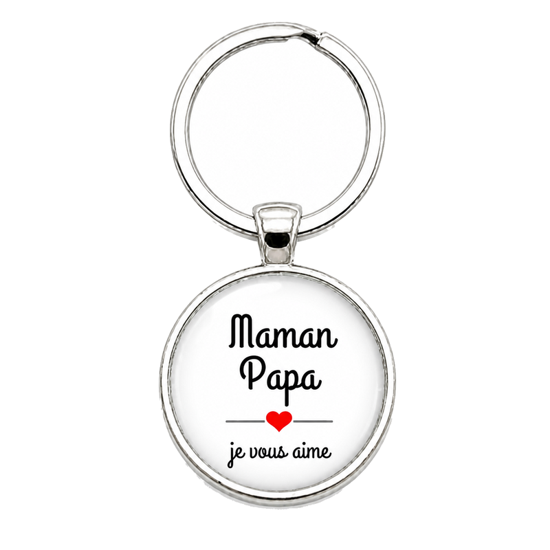 Porte-clé "Maman Papa je vous Aime" Cadeau Famille