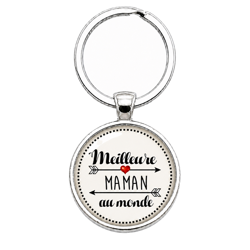 Porte-Clé Fait Main Meilleure Maman au monde Verre 25mm