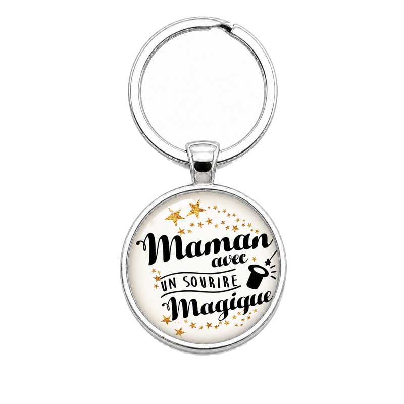 Porte-clé "Maman au Sourire Magique" Cadeau Fête des Mères