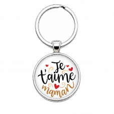 Porte-clé "Je t’aime Maman" Calligraphie Cadeau Fête des Mères pour la Création de Bijoux Fantaisie - DIY