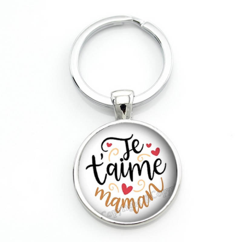 Porte-clé "Je t'aime Maman" Cadeau Fête des Mères