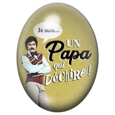 Cabochon en Verre Illustré Papa qui Déchire Vintage 13x18 ou 18x25mm pour la création de bijoux fantaisie - DIY