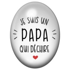 Cabochon en Verre Illustré Papa qui Déchire Minimaliste 13x18 ou 18x25mm pour la création de bijoux fantaisie - DIY