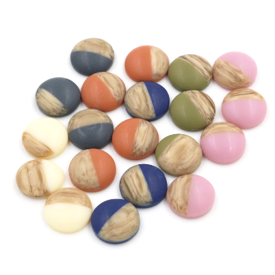 10 Cabochons en Résine Effet Bois Soit 5 Paires 12mm