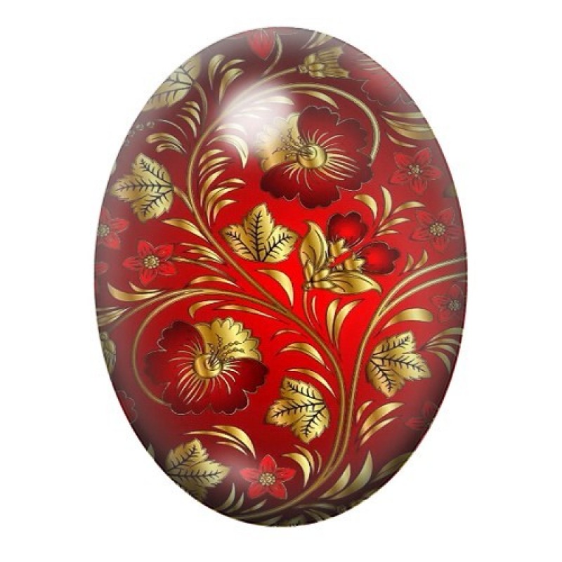 Cabochon en Verre Illustré Fantaisie Fleurs 13x18, 18x25 ou 30x40mm