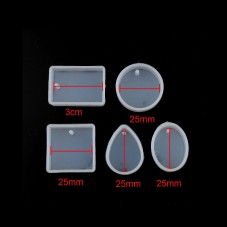 5 Moules Pendentifs en Silicone pour Créations en Résine